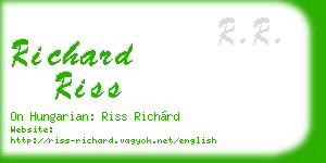richard riss business card