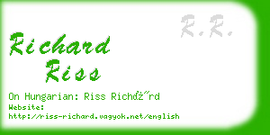 richard riss business card